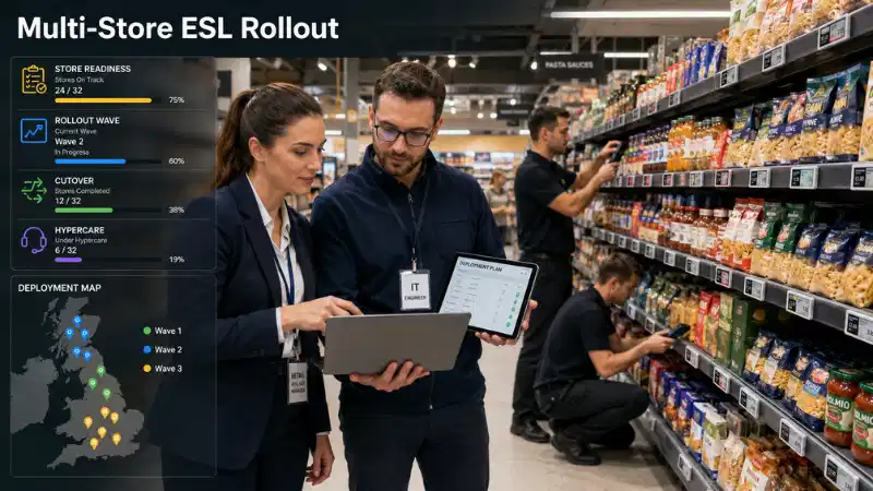 Çok-Mağazalı Perakende için Elektronik Raf Etiketi Kullanıma Sunma Planı