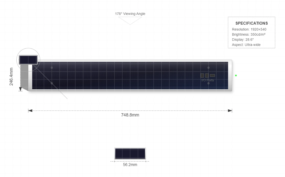 The 28.6 Inch Bar Display